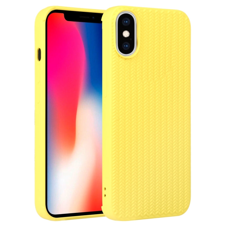 For iPhone X / XS Weave Texture Silicone Phone Case