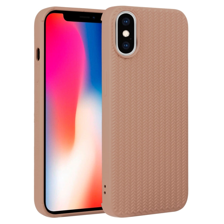 For iPhone X / XS Weave Texture Silicone Phone Case