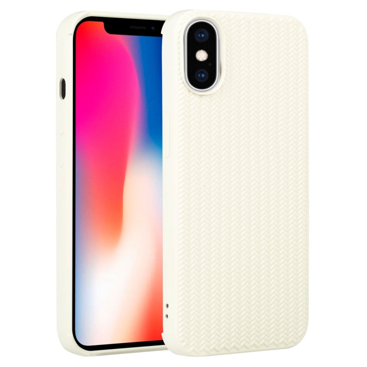 For iPhone X / XS Weave Texture Silicone Phone Case