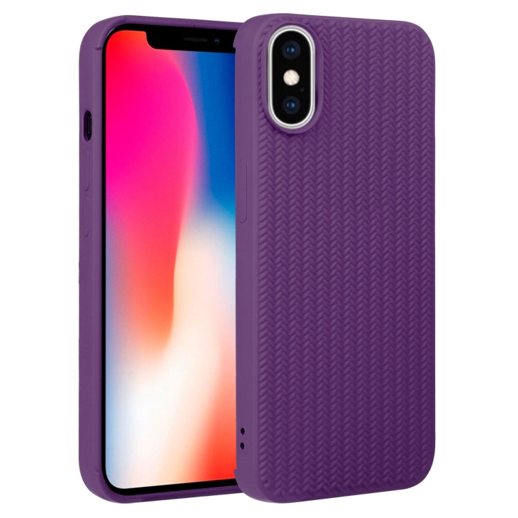 For iPhone X / XS Weave Texture Silicone Phone Case