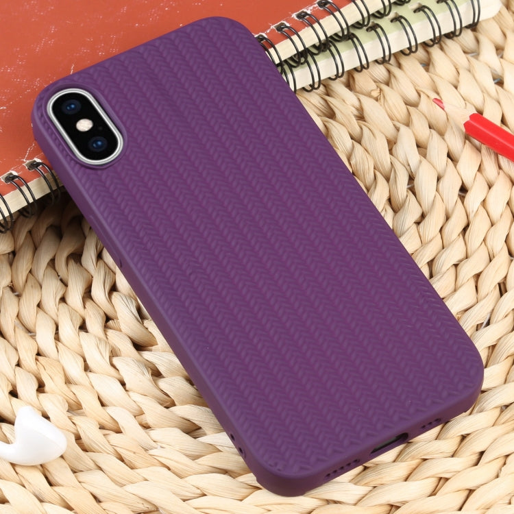 For iPhone X / XS Weave Texture Silicone Phone Case