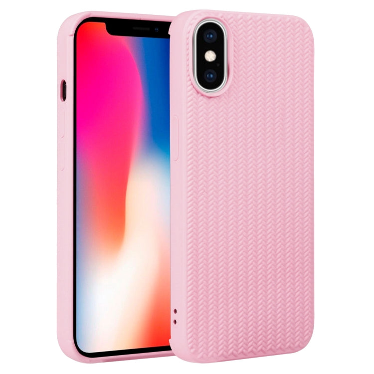 For iPhone X / XS Weave Texture Silicone Phone Case