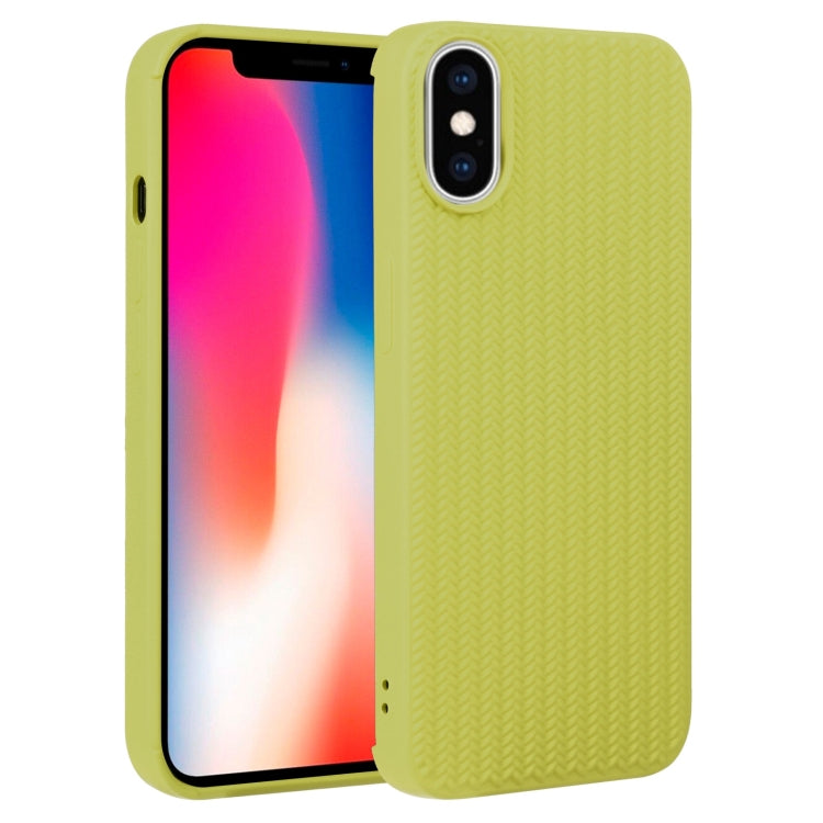 For iPhone X / XS Weave Texture Silicone Phone Case