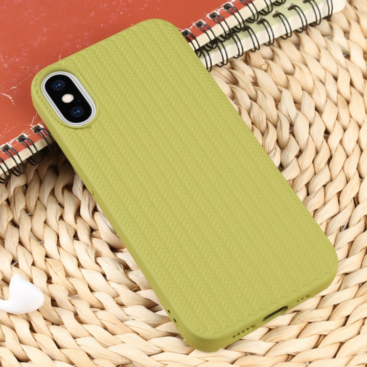 For iPhone X / XS Weave Texture Silicone Phone Case