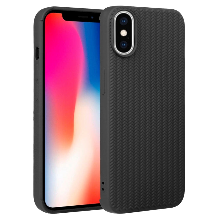For iPhone X / XS Weave Texture Silicone Phone Case