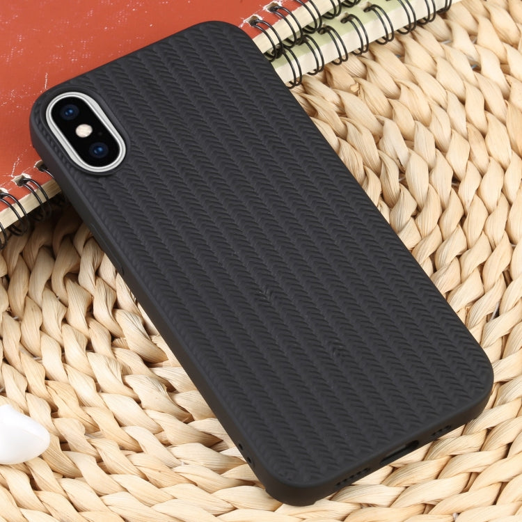 For iPhone X / XS Weave Texture Silicone Phone Case