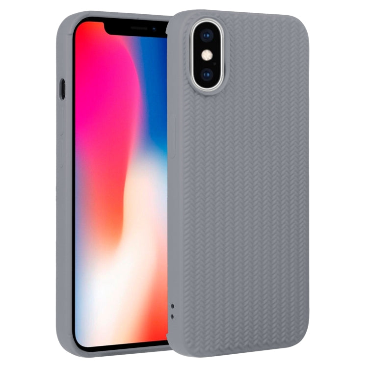 For iPhone X / XS Weave Texture Silicone Phone Case