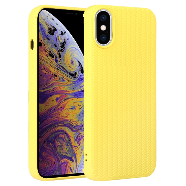 For iPhone XS Max Weave Texture Silicone Phone Case