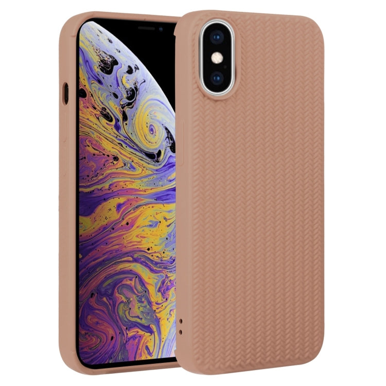 For iPhone XS Max Weave Texture Silicone Phone Case