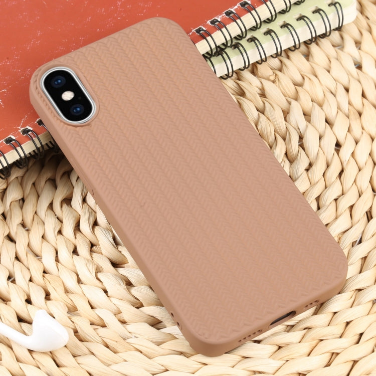For iPhone XS Max Weave Texture Silicone Phone Case