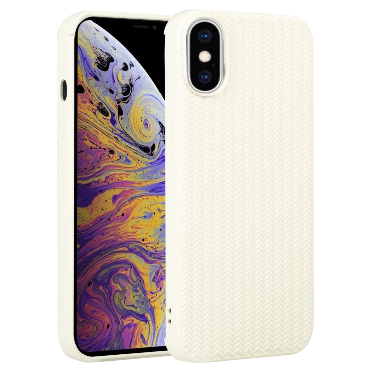 For iPhone XS Max Weave Texture Silicone Phone Case