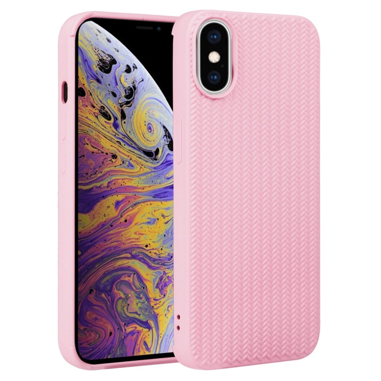 For iPhone XS Max Weave Texture Silicone Phone Case
