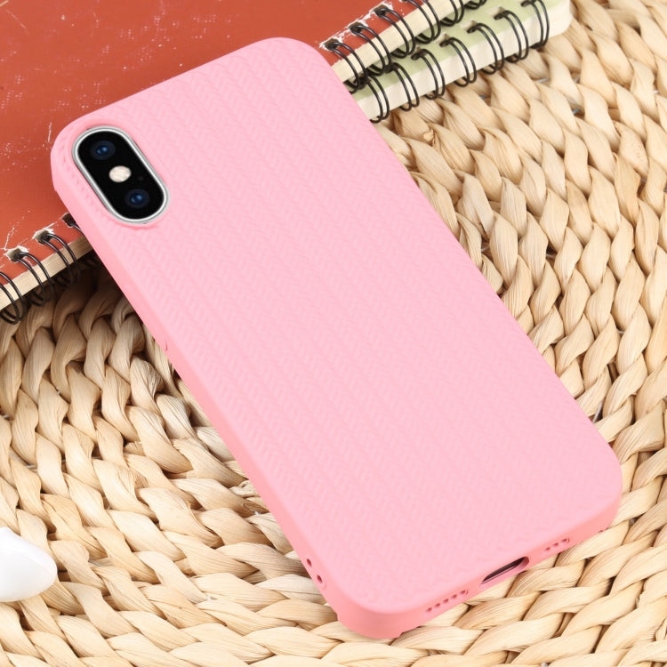 For iPhone XS Max Weave Texture Silicone Phone Case