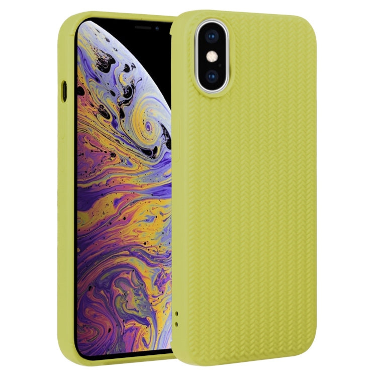 For iPhone XS Max Weave Texture Silicone Phone Case