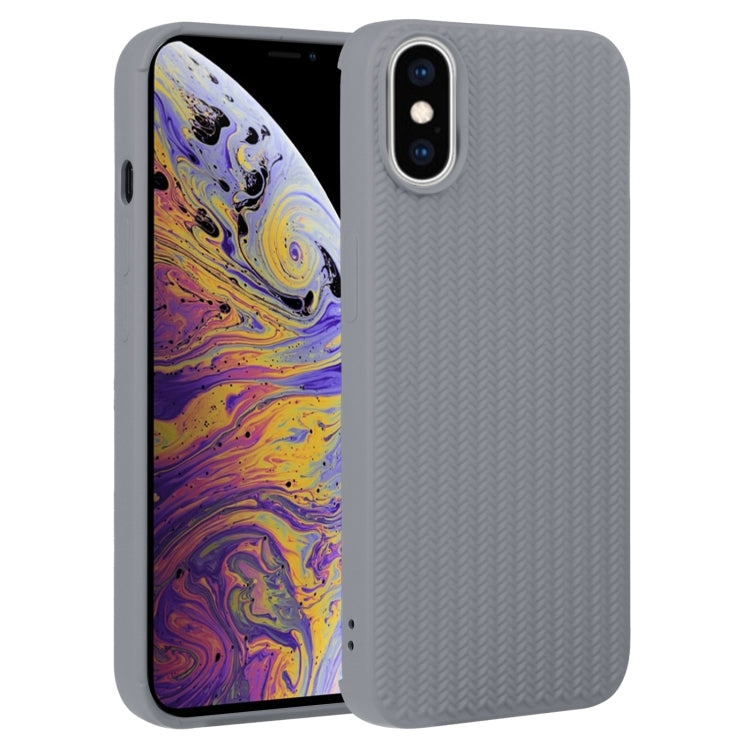 For iPhone XS Max Weave Texture Silicone Phone Case