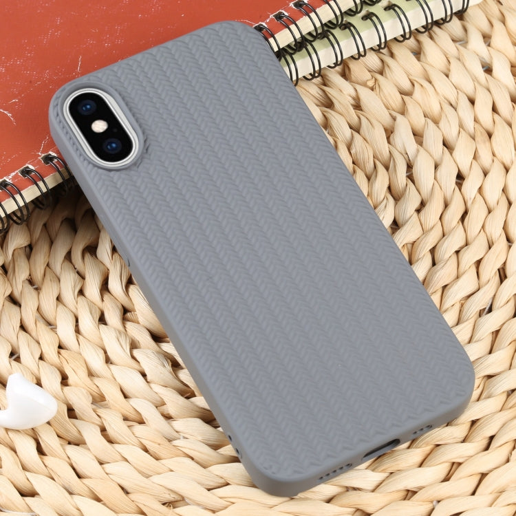 For iPhone XS Max Weave Texture Silicone Phone Case
