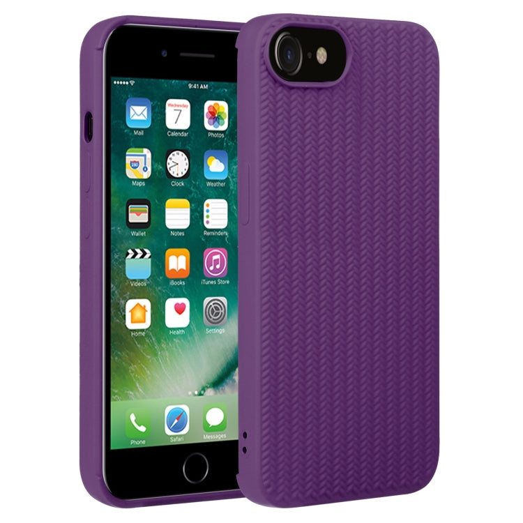 For iPhone SE 2022 / SE 2020 / 7 / 8 Weave Texture Silicone Phone Case