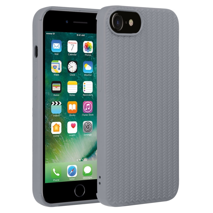 For iPhone SE 2022 / SE 2020 / 7 / 8 Weave Texture Silicone Phone Case