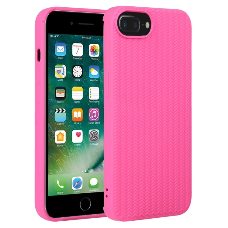 For iPhone 7 Plus / 8 Plus Weave Texture Silicone Phone Case