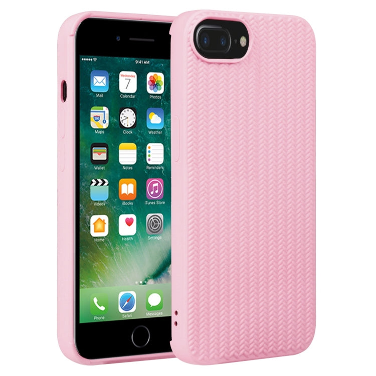 For iPhone 7 Plus / 8 Plus Weave Texture Silicone Phone Case