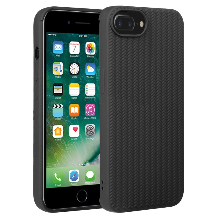 For iPhone 7 Plus / 8 Plus Weave Texture Silicone Phone Case
