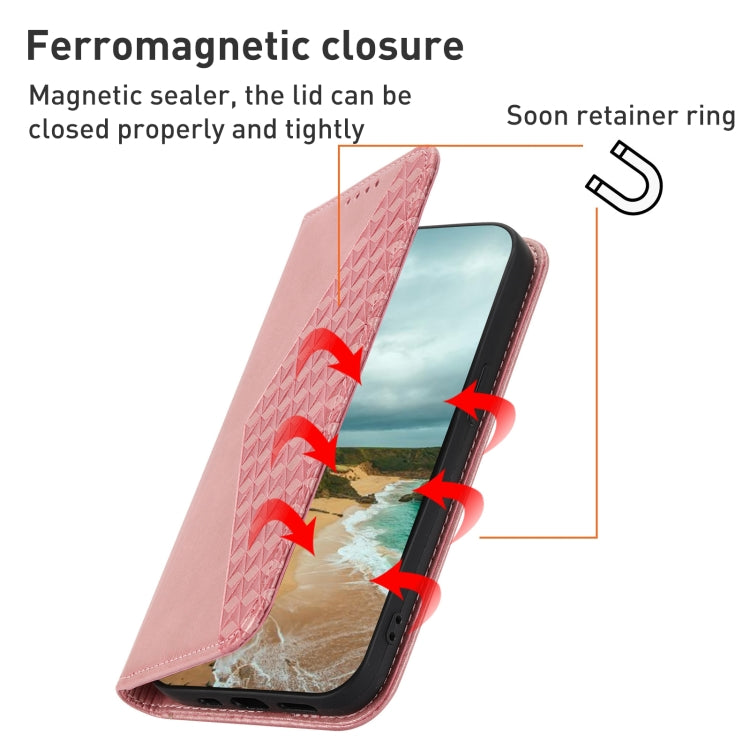For Sharp Aquos Sense7 Plus Cubic Grid Calf Texture Magnetic Leather Phone Case