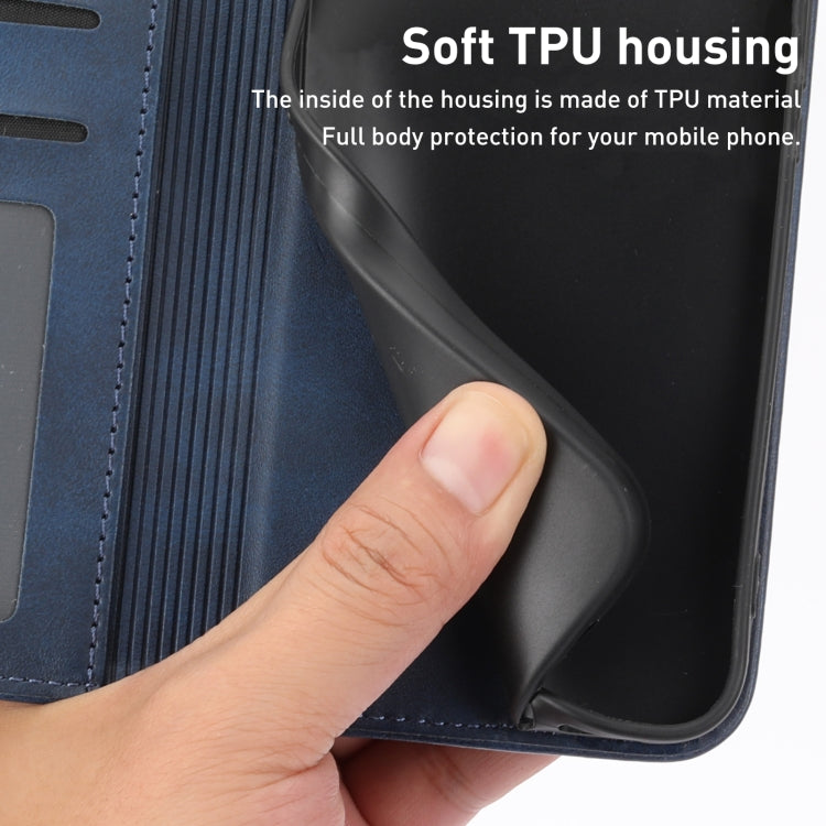 For Sharp Aquos Sense7 Cubic Grid Calf Texture Magnetic Leather Phone Case