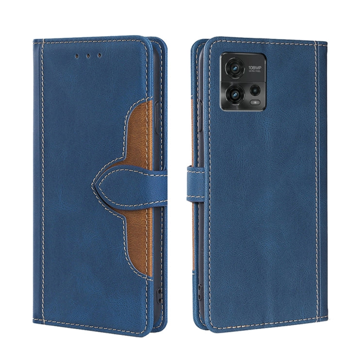 For Motorola Moto G72 4G Skin Feel Magnetic Buckle Leather Phone Case