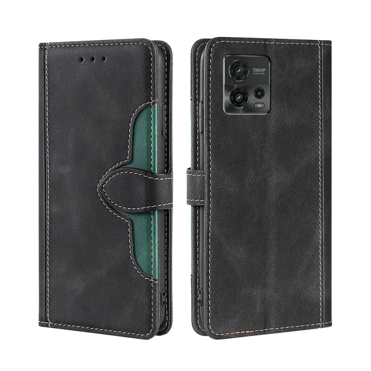 For Motorola Moto G72 4G Skin Feel Magnetic Buckle Leather Phone Case