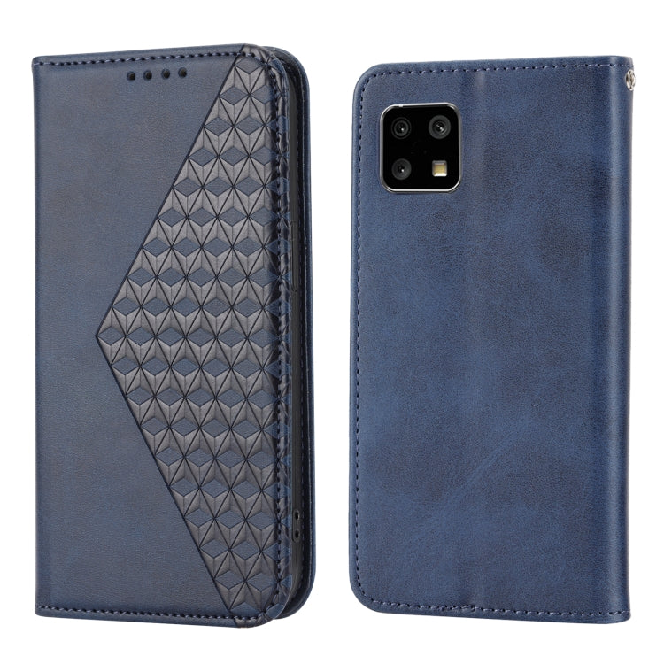 For Motorola Moto G72 Cubic Grid Calf Texture Magnetic Leather Phone Case