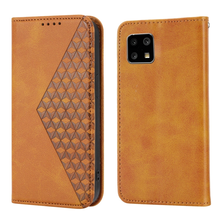 For Motorola Moto G72 Cubic Grid Calf Texture Magnetic Leather Phone Case