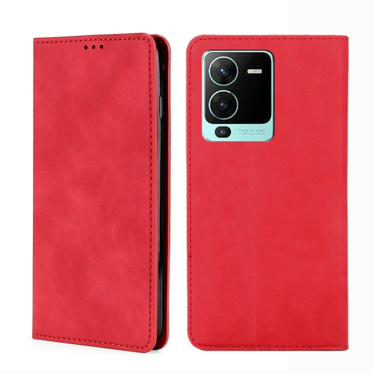 For vivo V25 Pro 5G Skin Feel Magnetic Horizontal Flip Leather Phone Case