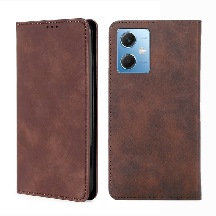 For Xiaomi Redmi Note 12 China Skin Feel Magnetic Horizontal Flip Leather Phone Case