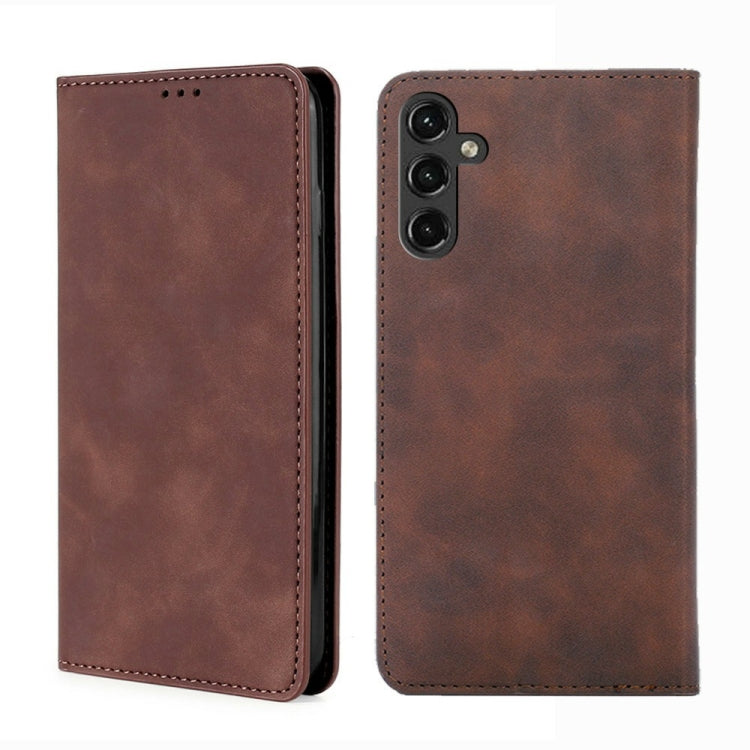 For Samsung Galaxy A14 5G Skin Feel Magnetic Horizontal Flip Leather Phone Case