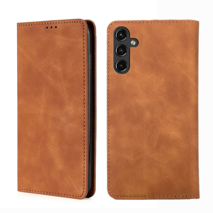 For Samsung Galaxy A14 5G Skin Feel Magnetic Horizontal Flip Leather Phone Case
