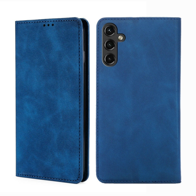 For Samsung Galaxy A14 5G Skin Feel Magnetic Horizontal Flip Leather Phone Case