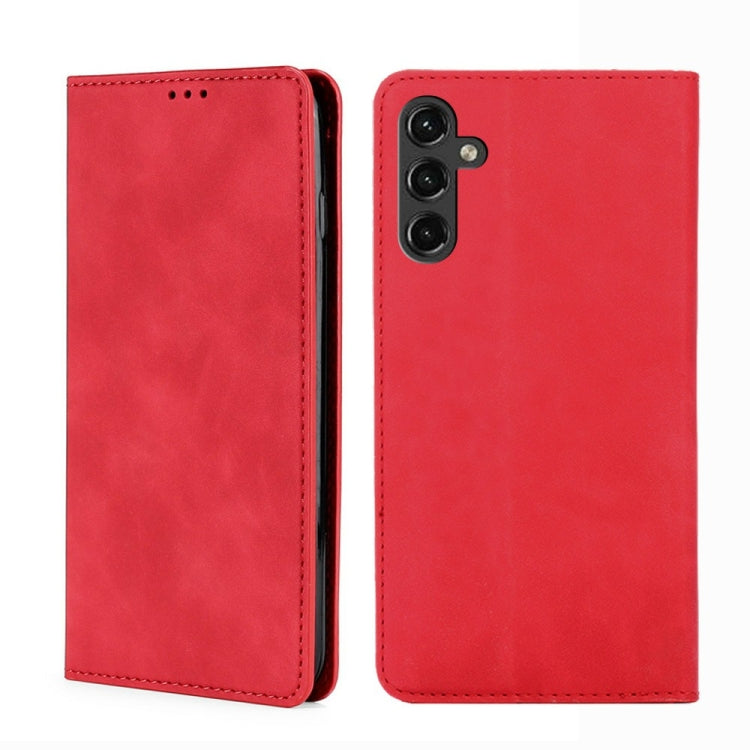 For Samsung Galaxy A14 5G Skin Feel Magnetic Horizontal Flip Leather Phone Case