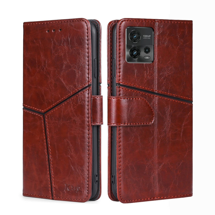 For Motorola Moto G72 4G Geometric Stitching Horizontal Flip Leather Phone Case