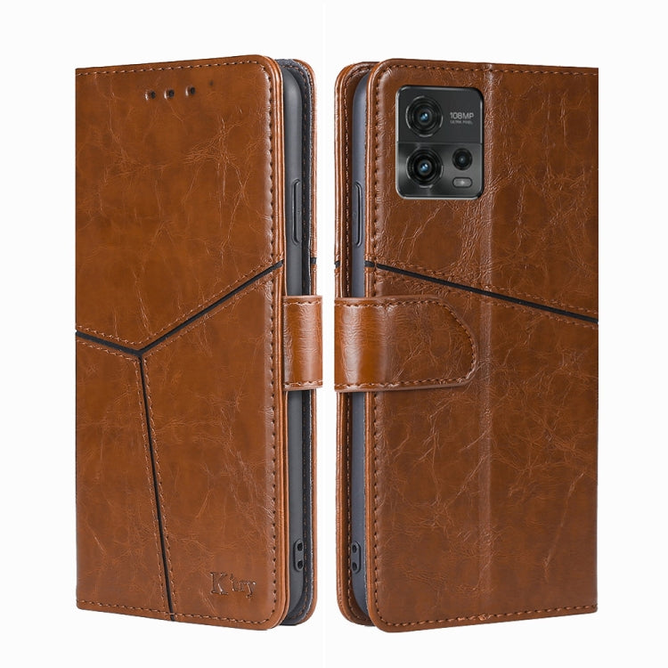 For Motorola Moto G72 4G Geometric Stitching Horizontal Flip Leather Phone Case