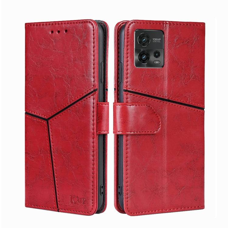 For Motorola Moto G72 4G Geometric Stitching Horizontal Flip Leather Phone Case