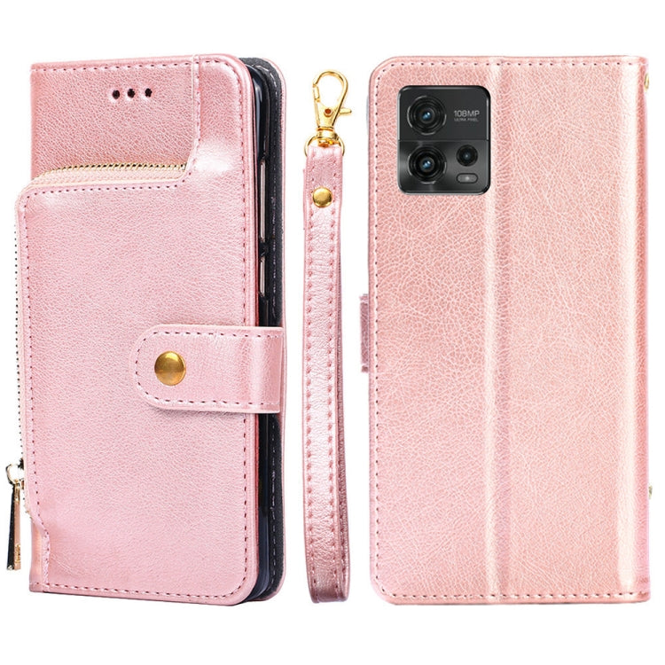 For Motorola Moto G72 4G Zipper Bag Leather Phone Case