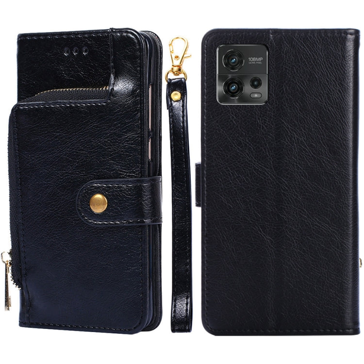 For Motorola Moto G72 4G Zipper Bag Leather Phone Case