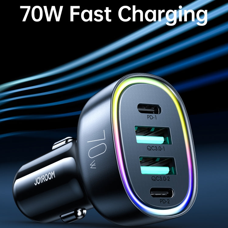 JOYROOM JR-CL29  70W 4-Port USB + Type-C Car Charger(Black)
