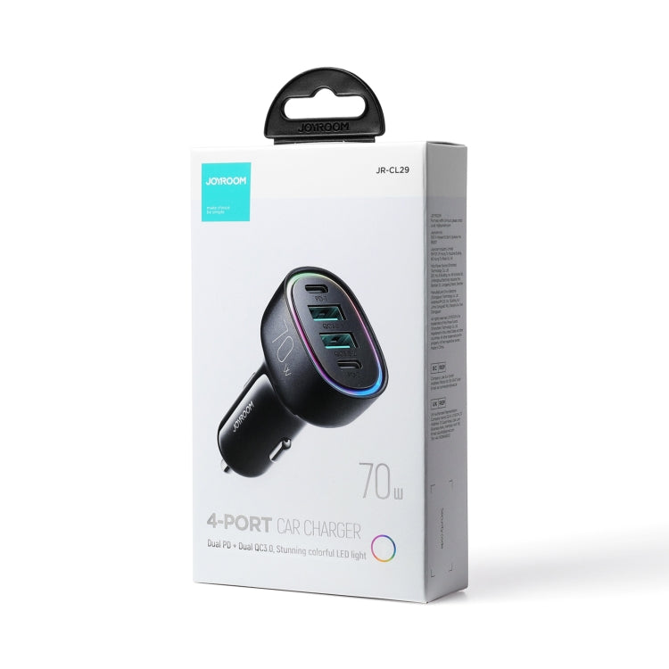 JOYROOM JR-CL29  70W 4-Port USB + Type-C Car Charger(Black)
