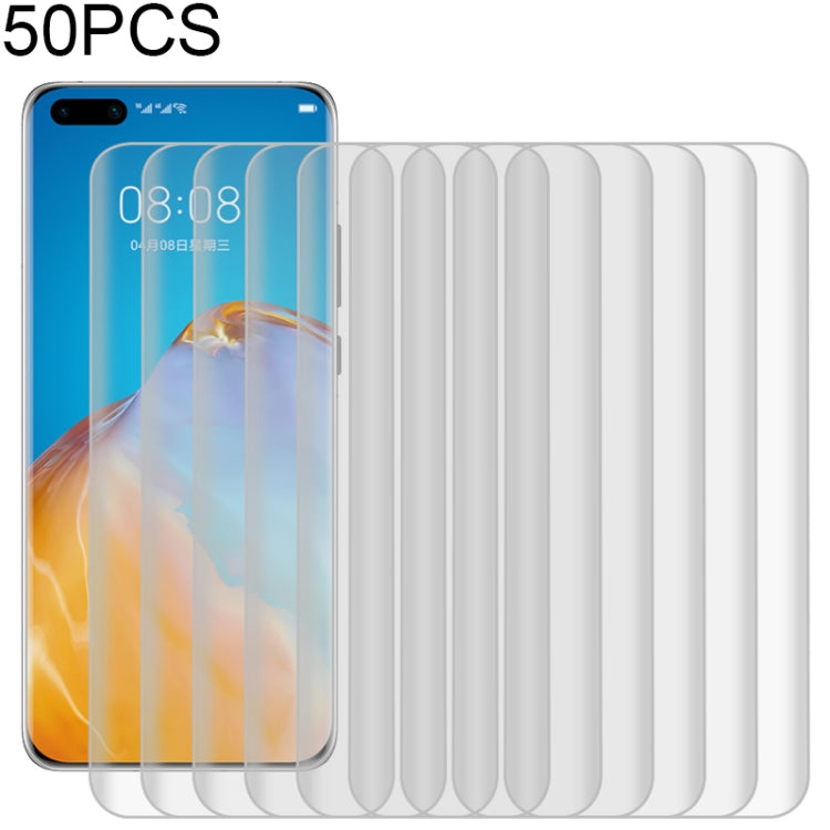 50 PCS Full Coverage Soft PET Film Screen Protector for Huawei P40 Pro
