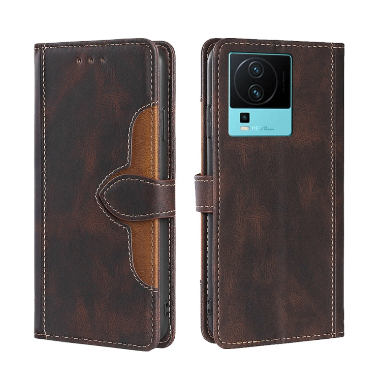 For vivo iQOO Neo7 Skin Feel Magnetic Buckle Leather Phone Case