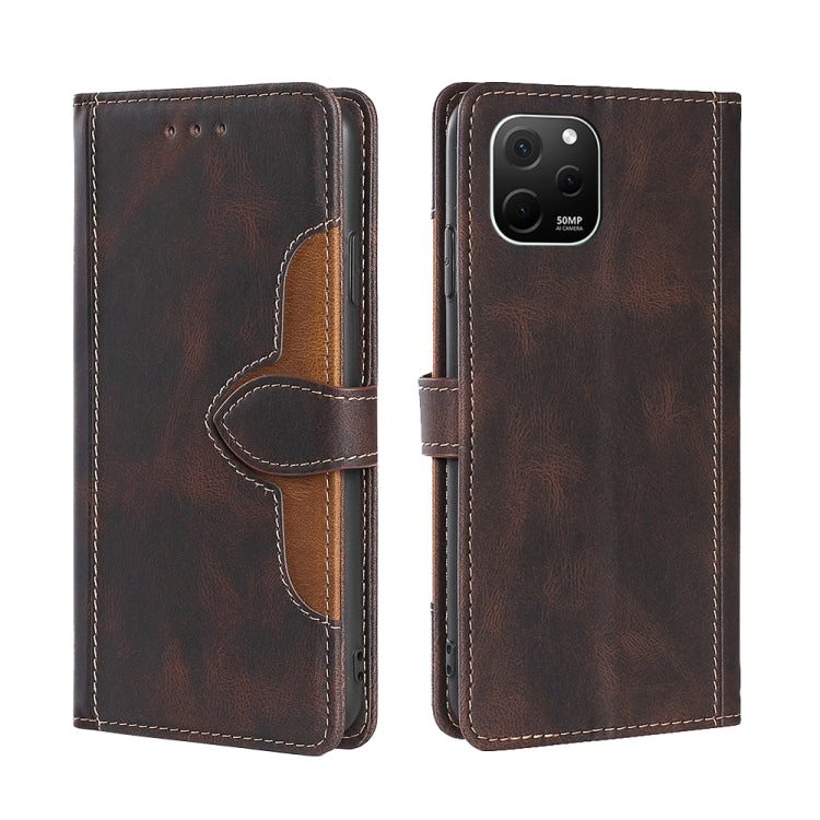 For Huawei nova Y61 Skin Feel Magnetic Buckle Leather Phone Case