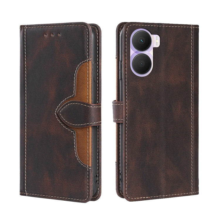 For Honor Play 40 Plus Skin Feel Magnetic Buckle Leather Phone Case