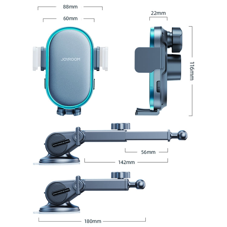 JOYROOM JR-ZS299 15W Double-Coil Wireless Charger Car Dashboard Phone Holder(Black)