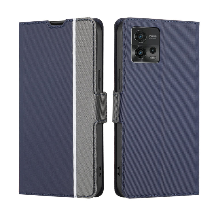 For Motorola Moto G72 4G Twill Texture Side Button Leather Phone Case
